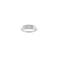 Natural nga Diamond Heart Engravable Bar Ring (Silver) atubangan - Popular Jewelry - New York