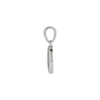 Natural Diamond Starburst Oval Pendant (Silver) side - Popular Jewelry - New York