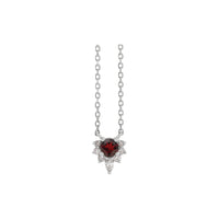 Natural nga Mozambique Garnet ug Diamond Necklace (Silver) atubangan - Popular Jewelry - New York