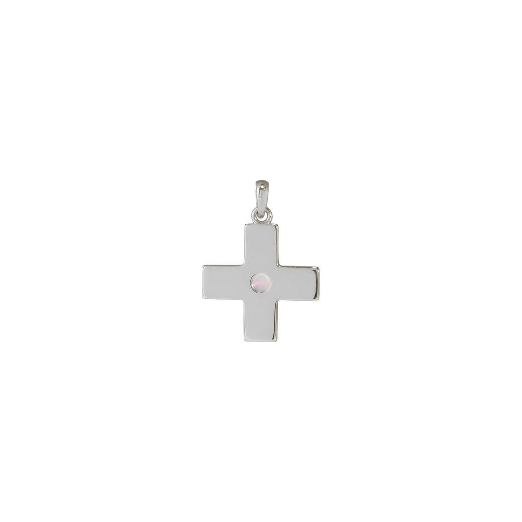 Natural White Opal Gratitude Cross Pendant – Popular J