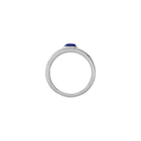 Oval Cabochon Lapis Lazuli Grooved Ring (Silver) setting - Popular Jewelry - New York