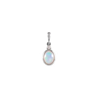 Oval Ethiopian Opal and Diamond Oval Pendant (Silver) front - Popular Jewelry - New York