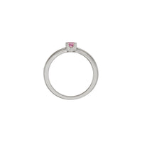 Okrúhly prírodný ružový turmalínový stohovateľný prsteň (strieborná) strana - Popular Jewelry - New York