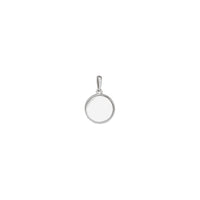 Solitaire Diamond Engravable Disc Pendant (Silver) back - Popular Jewelry - Nuioka