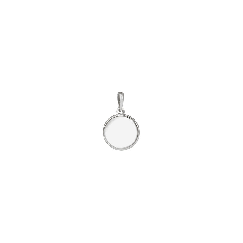 Solitaire Diamond Engravable Disc Pendant (Silver) back - Popular Jewelry - New York