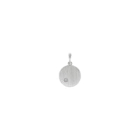 Ciondolo con disco inciso con diamante solitario (argento) parte anteriore - Popular Jewelry - New York