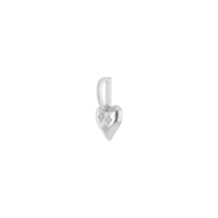 Ciondolo a cuore gonfio con tre diamanti (argento) diagonale - Popular Jewelry - New York