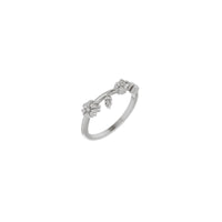 Three Flowers Stackable Ring (Silver) main - Popular Jewelry - New York