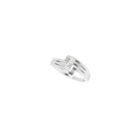 Triple Diamond Bypass Ring (Silver) diagonal - Popular Jewelry - New York