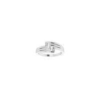 Triple Diamond Bypass Ring (Silver) front - Popular Jewelry - New York
