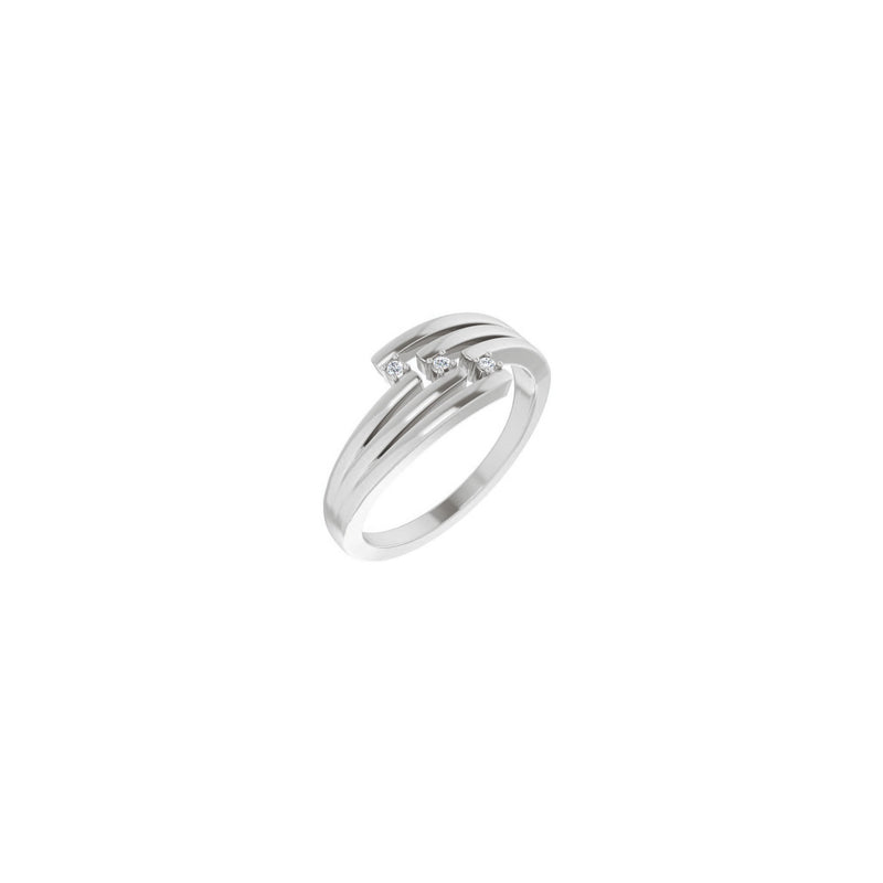Triple Diamond Bypass Ring (Silver) main - Popular Jewelry - New York