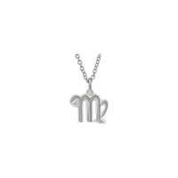 Virgo Zodiac Sign Diamond Necklace (Silver) front - Popular Jewelry - New York