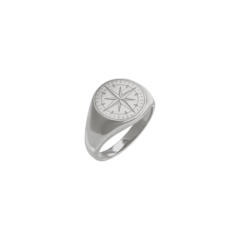 Voyager Compass Signet Ring (Silver) main - Popular Jewelry - New York