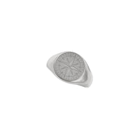 Voyager Compass Signet Ring (Silver) top - Popular Jewelry - Nouyòk