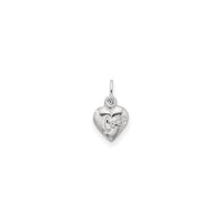 'Love' Reversible Puffed Heart Pendant (Silver) likod - Popular Jewelry - New York