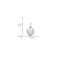 'Love' Reversible Puffed Heart Pendant (Silver) scale - Popular Jewelry - न्यूयॉर्क