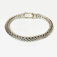 Rounded Braid Antiqued Bracelet (Silver)