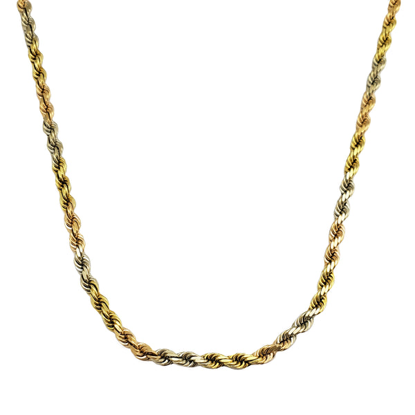 Tricolor Solid Rope Chain (14K)