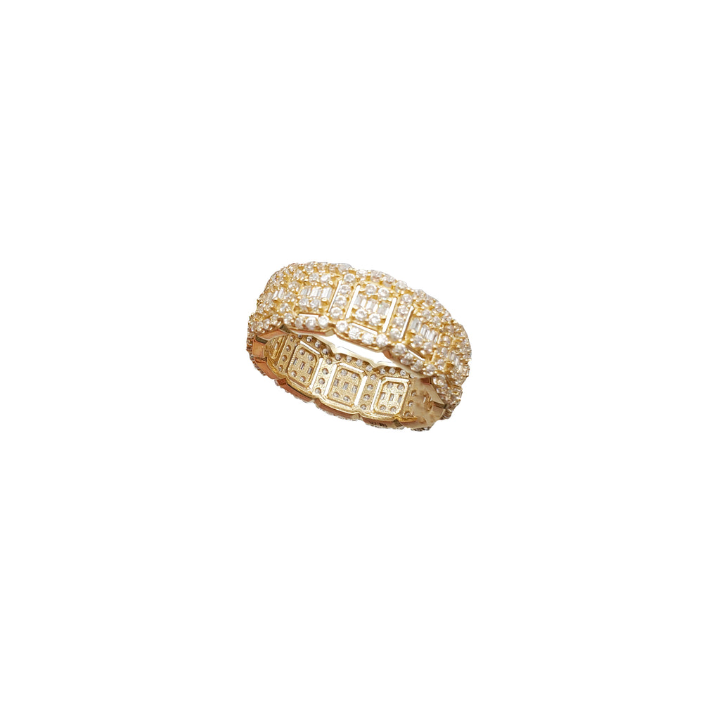 Cubic Zirconia Baguette & Round Stone Ring (14K)