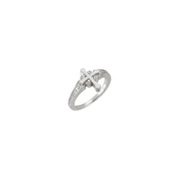 13 mm Cross Bead Accent Ring (sølv) hoved - Popular Jewelry - New York