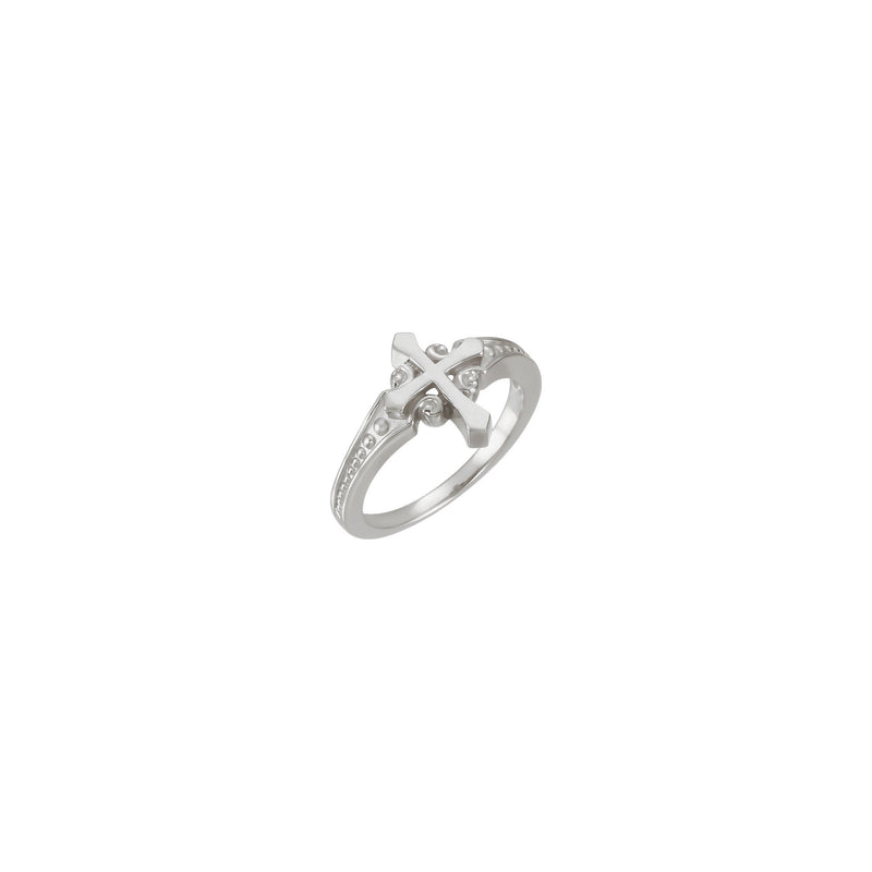 13 mm Cross Bead Accent Ring (Silver) main - Popular Jewelry - New York