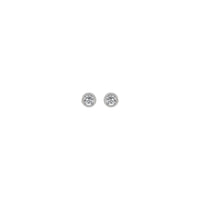 4 мм Гӯшвораҳои мудаввари сафеди саффири беаддори Halo stud (нуқра) пеши - Popular Jewelry - Нью-Йорк