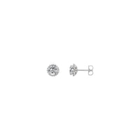 Bông tai hình tròn kim cương trắng Halo 5 mm (Bạc) chính - Popular Jewelry - Newyork