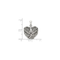 Antiqued Colossal Angel Wings CZ Pendant (Silver) ខ្នាត - Popular Jewelry - ញូវយ៉ក