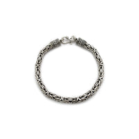 Antiqued-Finish Round Byzantine Bracelet (Silver) bag-o - Popular Jewelry - New York