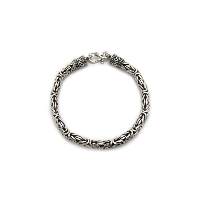 Antiqued-Finish Round Byzantine Bracelet (Silver) new - Popular Jewelry - New York