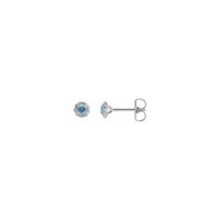 Aquamarine Claw Rope Stud Earrings (Silver) main - Popular Jewelry - New York
