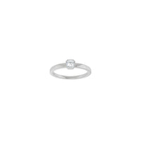 Asscher Natural Diamond Solitaire Ring (Silver) front - Popular Jewelry - New York