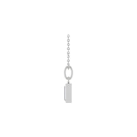 Baguette Diamond Rectangle Bezel Necklace (Silver) side - Popular Jewelry - Nyu-York