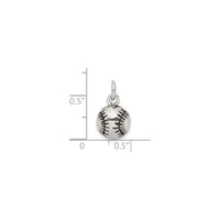 Baseball Antiqued Pendant (Silver) scale - Popular Jewelry - Nueva York