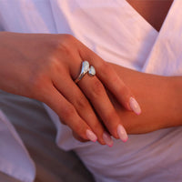 Bypass Larimar Drops Ring (Silver)