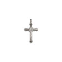 Celtic CZ Ribbed Cross Pendant (ពណ៌ប្រាក់) Popular Jewelry - ញូវយ៉ក