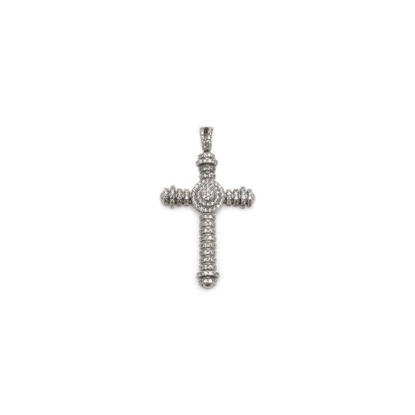 Celtic CZ Ribbed Cross Pendant (Silver) Popular Jewelry - New York