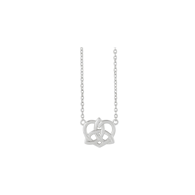 Celtic Trinity Heart Necklace (Silver) front - Popular Jewelry - New York