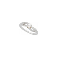 Gekweekte Zoetwaterparel Ring (Zilver) diagonaal - Popular Jewelry - New York