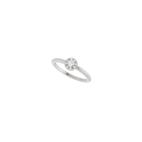 Diamond French-Set Halo Ring (Silver) diagonal - Popular Jewelry - New York