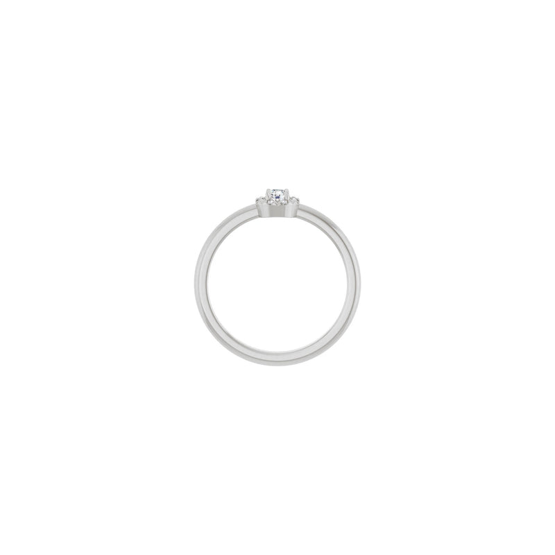 Diamond French-Set Halo Ring (Silver) setting - Popular Jewelry - New York