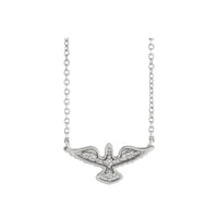 Diamond Holy Spirit Dove Hálsmen (silfur) að framan - Popular Jewelry - Nýja Jórvík