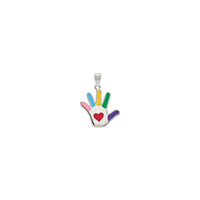 I-Enameled Autism Heart Handprint Pendant (Isiliva) ngaphambili - Popular Jewelry - I-New York