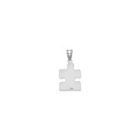 Емајлиран привезок за аутизам загатка (сребрена) назад - Popular Jewelry - Њујорк