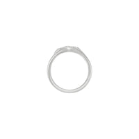 花卉椭圆形图章戒指（银色）镶嵌 - Popular Jewelry  - 纽约