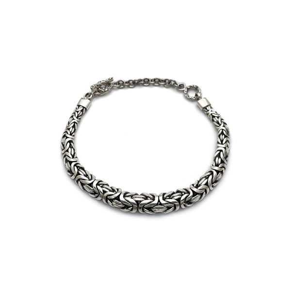 Graduated Byzantine Toggle Bracelet (Silver) Popular Jewelry - New York