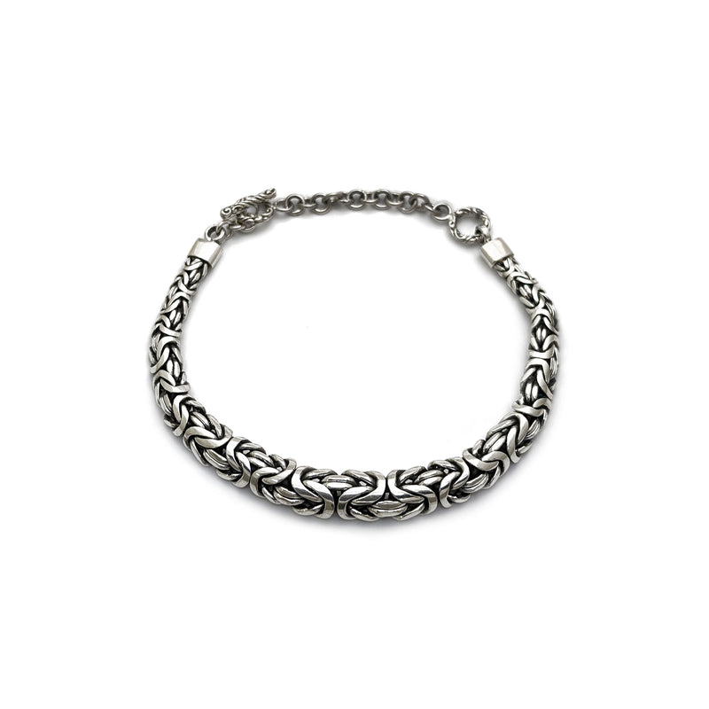 Graduated Byzantine Toggle Bracelet (Silver) Popular Jewelry - New York