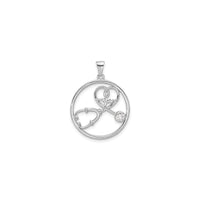 Heartbeat Stethoscope Pendant (Silver) front - Popular Jewelry - New York