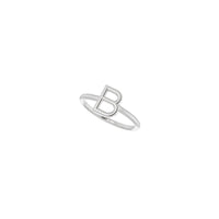 Anillo Inicial B (Plata) diagonal - Popular Jewelry - Nueva York