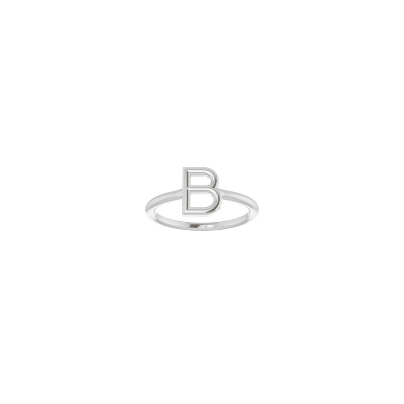 Initial B Ring (Silver) front - Popular Jewelry - New York